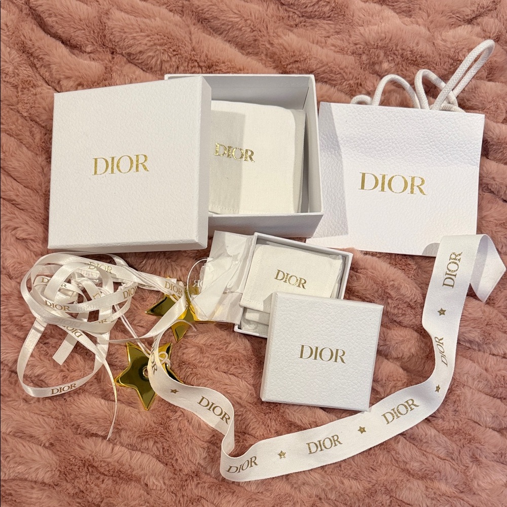 Dior White and Gold Branded Gift Packaging Set